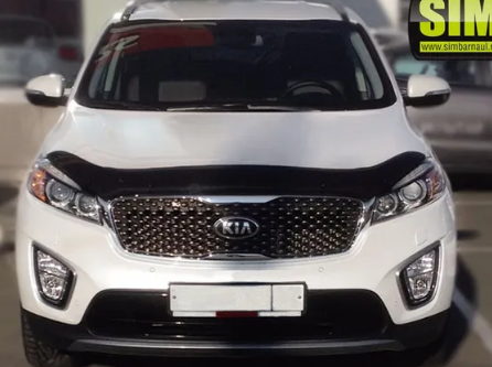 Дефлектор капота (мухобойка) Kia Sorento Prime 2015- (Киа Соренто Прайм) SIM